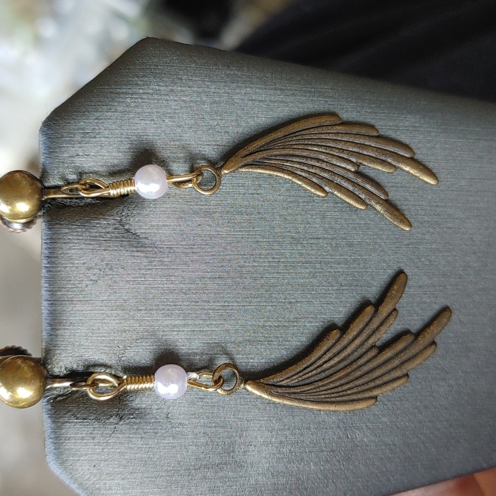 Brass Icarus screw back earrings